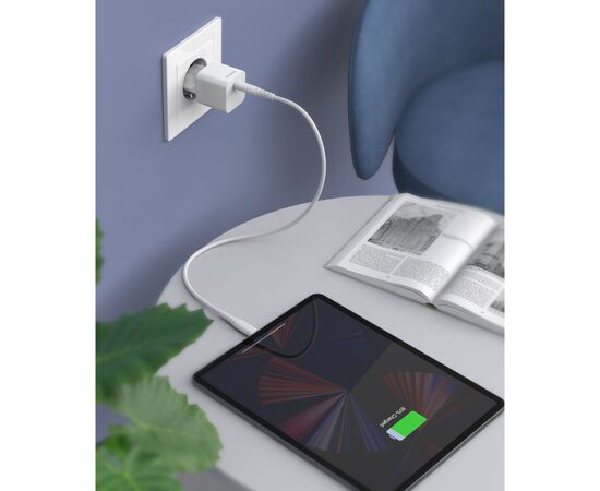 Зарядное устройство Choetech GaN USB-C 20W QC3.0/PD/PPS (PD5010-EU-WH), изображение 3 Зарядное устройство Choetech GaN USB-C 20W QC3.0/PD/PPS (PD5010-EU-WH), изображение 3