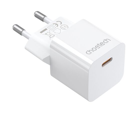 Зарядний пристрій Choetech GaN USB-C 20W QC3.0/PD/PPS (PD5010-EU-WH)