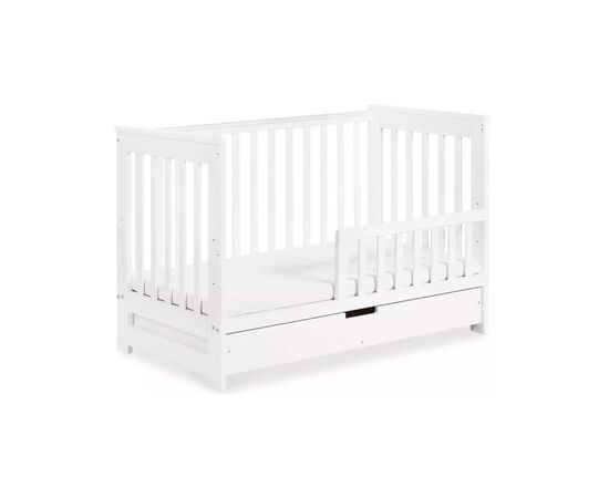 Кроватка Klups Iwo с ящиком и перегородкой 120 х 60 см Белая (IWO3), изображение 2
