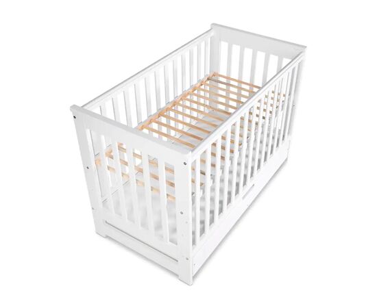 Кроватка Klups Iwo с ящиком и перегородкой 120 х 60 см Белая (IWO3), изображение 3