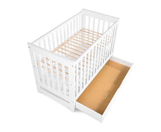 Кроватка Klups Iwo с ящиком и перегородкой 120 х 60 см Белая (IWO3), изображение 5