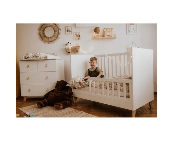 Кроватка Klups Noah с перегородкой 120 х 60 см Белая (NOAH1), изображение 5 Кроватка Klups Noah с перегородкой 120 х 60 см Белая (NOAH1), изображение 5
