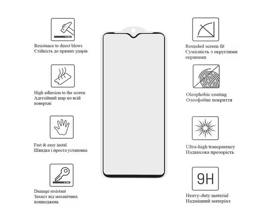 Стекло защитное Drobak Motorola Moto E13 Black Frame A+ (535302) (535302), изображение 4 Стекло защитное Drobak Motorola Moto E13 Black Frame A+ (535302) (535302), изображение 4