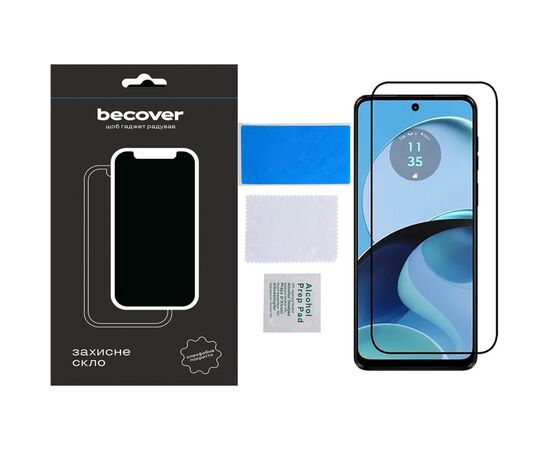 Скло захисне BeCover Motorola Moto G14 Black (709935), зображення 3 Скло захисне BeCover Motorola Moto G14 Black (709935), зображення 3
