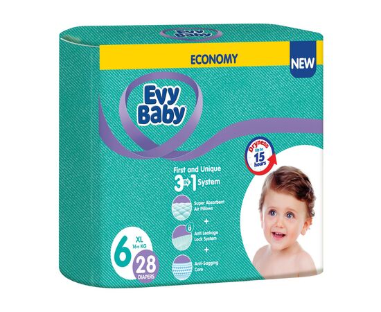 Подгузники Evy Baby XL Twin (16+ кг) 28 шт (8683881000233)