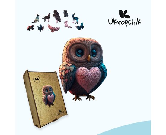 Пазл Ukropchik деревянная Романтичная Сова А4 в коробке с набором-рамкой (Romantic Owl A4), изображение 5 Пазл Ukropchik деревянная Романтичная Сова А4 в коробке с набором-рамкой (Romantic Owl A4), изображение 5