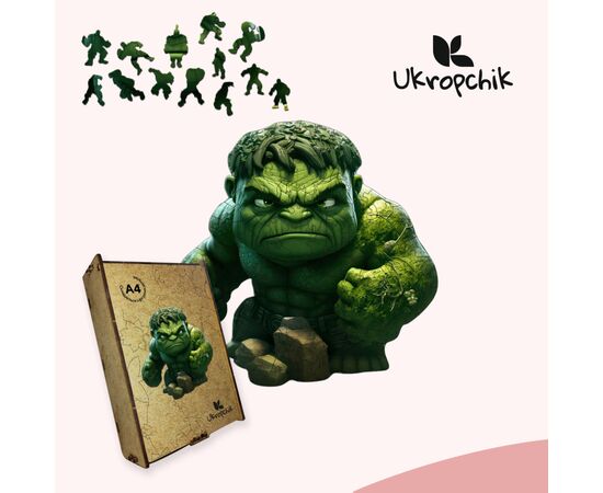 Пазл Ukropchik деревянный Супергерой Халк А4 в коробке с набором-рамкой (Hulk Superhero A4), изображение 5 Пазл Ukropchik деревянный Супергерой Халк А4 в коробке с набором-рамкой (Hulk Superhero A4), изображение 5