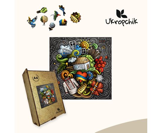 Пазл Ukropchik деревянный Украинские Традиции А4 в коробке с набором-рамкой (Ukrainian Traditions A4), изображение 5 Пазл Ukropchik деревянный Украинские Традиции А4 в коробке с набором-рамкой (Ukrainian Traditions A4), изображение 5