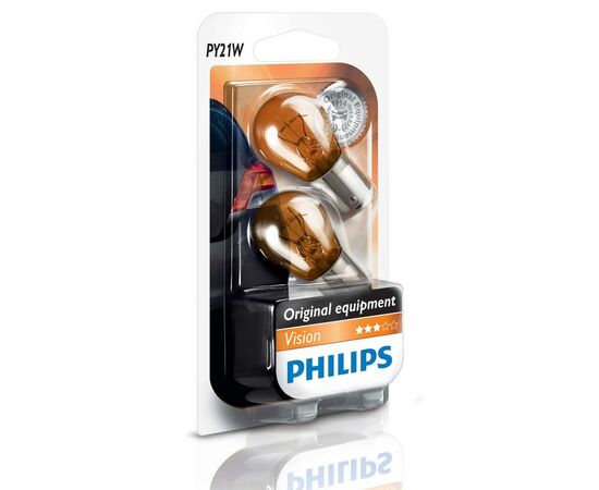 Автолампа Philips PY21W, 2шт/бл. (12496NAB2), изображение 3 Автолампа Philips PY21W, 2шт/бл. (12496NAB2), изображение 3