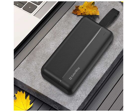 Батарея универсальная ColorWay 30 000 mAh High-power 2 PD/20W, QC/3.0, USB-C/Micro-USB (CW-PB300LPC2BK-PD), изображение 6 Батарея универсальная ColorWay 30 000 mAh High-power 2 PD/20W, QC/3.0, USB-C/Micro-USB (CW-PB300LPC2BK-PD), изображение 6