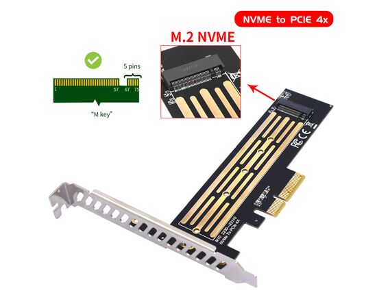 Контролер Dynamode M.2 SSD NVMe M-Key to PCI-E 3.0 x4/ x8/ x16, full profile br (PCI-Ex4- M.2 M-key), зображення 6 Контролер Dynamode M.2 SSD NVMe M-Key to PCI-E 3.0 x4/ x8/ x16, full profile br (PCI-Ex4- M.2 M-key), зображення 6