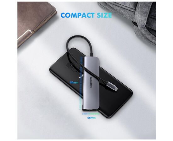 Концентратор Type-C M to HDMI+3xUSB+PD Power Converter CM136 (Gray) Ugreen (50209), изображение 7 Концентратор Type-C M to HDMI+3xUSB+PD Power Converter CM136 (Gray) Ugreen (50209), изображение 7