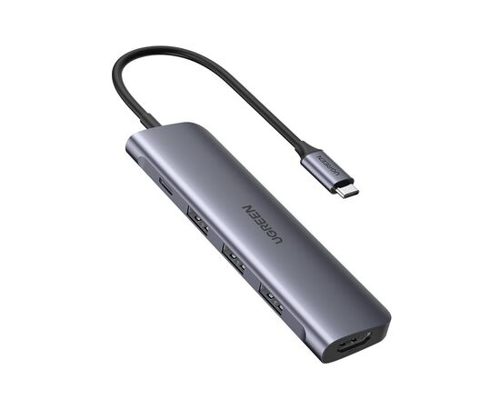 Концентратор Type-C M to HDMI+3xUSB+PD Power Converter CM136 (Gray) Ugreen (50209)