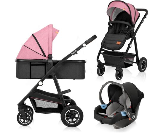 Коляска Lionelo 3 в 1 Amber Pink Rose (LO-AMBER PINK ROSE (3in1))