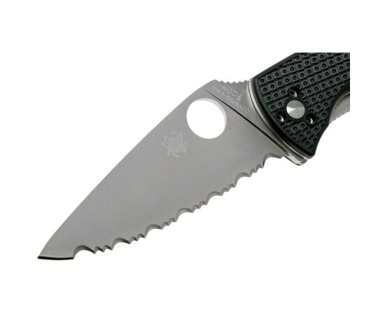 Нож Spyderco Tenacious Black Blade FRN серрейтор (C122SBBK), изображение 3 Нож Spyderco Tenacious Black Blade FRN серрейтор (C122SBBK), изображение 3