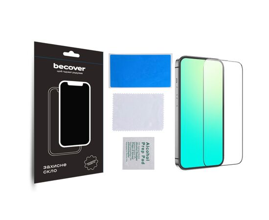 Стекло защитное BeCover Apple iPhone 15/15 Pro Black (709719), изображение 3 Стекло защитное BeCover Apple iPhone 15/15 Pro Black (709719), изображение 3