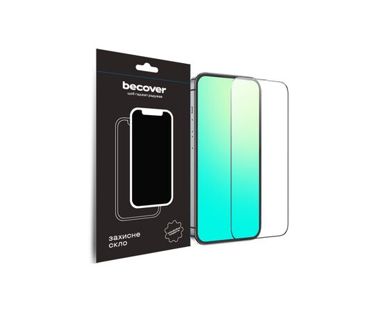 Стекло защитное BeCover Apple iPhone 15/15 Pro Black (709719)