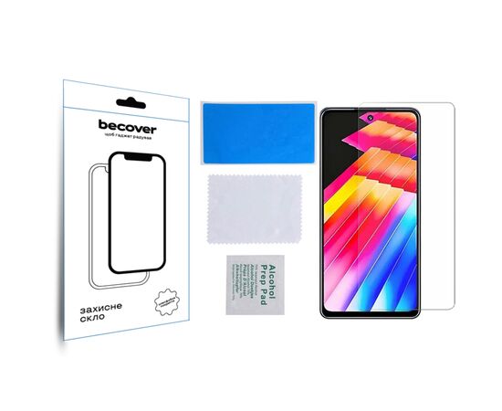 Скло захисне BeCover Infinix HOT 30 Play NFC (X6835B) 3D Crystal Clear Glass (709721), зображення 3 Скло захисне BeCover Infinix HOT 30 Play NFC (X6835B) 3D Crystal Clear Glass (709721), зображення 3