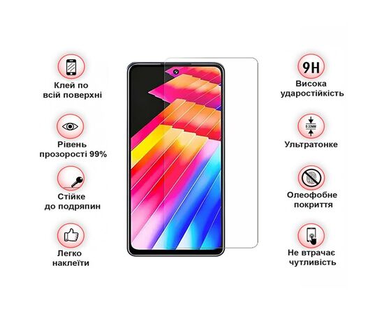 Скло захисне BeCover Infinix Hot 30i NFC (X669D) 3D Crystal Clear Glass (709723), зображення 4 Скло захисне BeCover Infinix Hot 30i NFC (X669D) 3D Crystal Clear Glass (709723), зображення 4