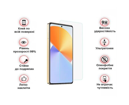 Стекло защитное BeCover Infinix Note 30 Pro NFC (X678B) 3D Crystal Clear Glass (709725), изображение 4 Стекло защитное BeCover Infinix Note 30 Pro NFC (X678B) 3D Crystal Clear Glass (709725), изображение 4