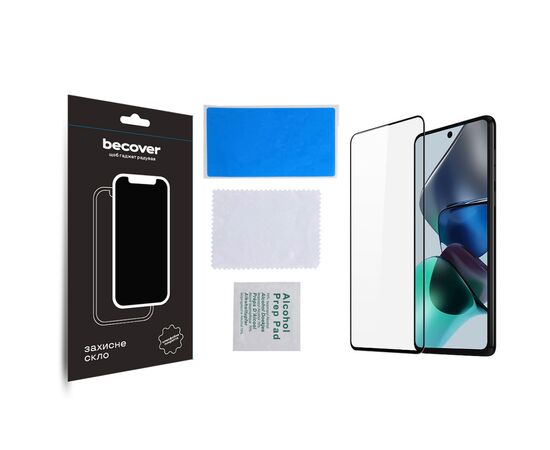 Стекло защитное BeCover Motorola Moto E32s Black (709733), изображение 3 Стекло защитное BeCover Motorola Moto E32s Black (709733), изображение 3