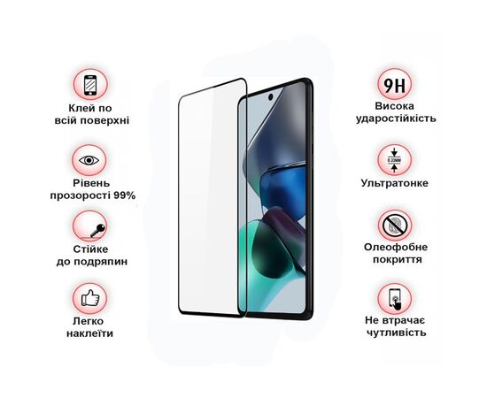 Стекло защитное BeCover Motorola Moto E32s Black (709733), изображение 4 Стекло защитное BeCover Motorola Moto E32s Black (709733), изображение 4