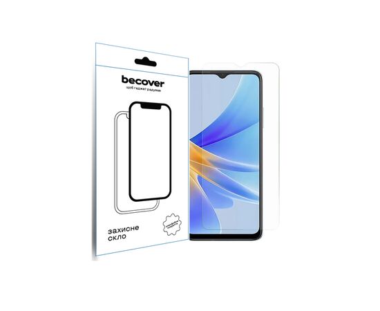 Стекло защитное BeCover Oppo A17/A17k 4G 3D Crystal Clear Glass (709775)