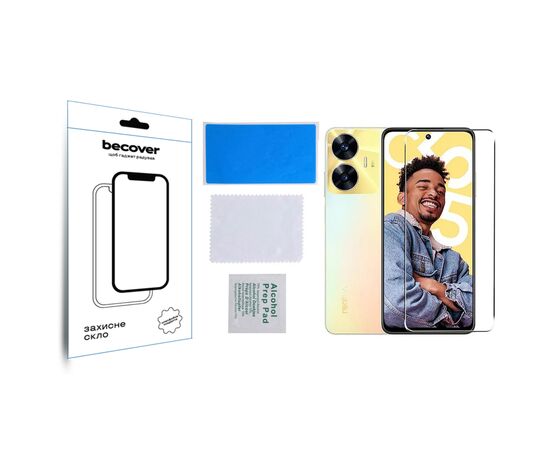 Скло захисне BeCover Realme C55 3D Crystal Clear Glass (709766), зображення 3 Скло захисне BeCover Realme C55 3D Crystal Clear Glass (709766), зображення 3
