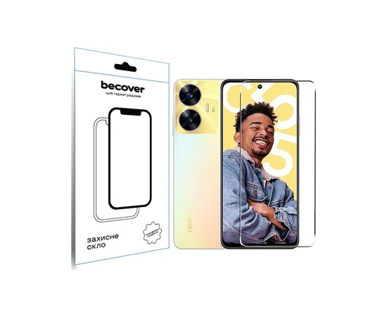 Стекло защитное BeCover Realme C55 3D Crystal Clear Glass (709766)