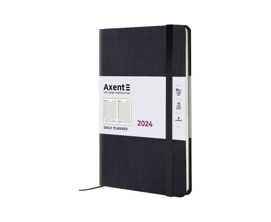 Тижневик Axent 2024 Partner Lines 145 х 210, чорний (8815-24-01-A)