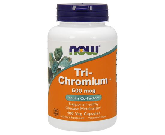 Мінерали Now Foods Хром 500 мкг, Tri-Chromium, 180 вегетарианских капсул (NF1426)