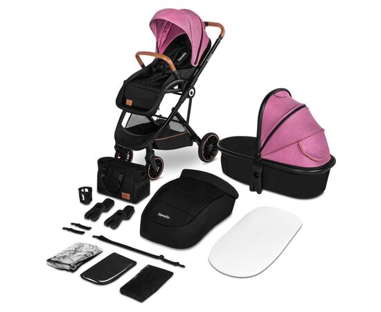 Коляска Lionelo 2 в 1 Riya Pink Violet (LO-RIYA 2IN1 PINK VIOLET), изображение 6 Коляска Lionelo 2 в 1 Riya Pink Violet (LO-RIYA 2IN1 PINK VIOLET), изображение 6