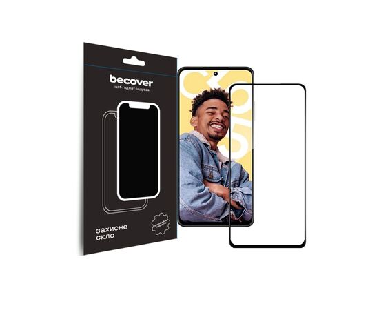 Стекло защитное BeCover Realme C55 Black (709765)