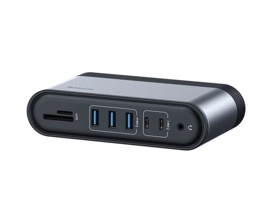 Концентратор Baseus USB3.2 Type-C to 2xHDMI/2xDP/2xUSB-C/3xUSB/RJ45/SD/TRRS 3.5mm/PD 100W + PA 16 in 1 (CAHUB-HG0G), зображення 3 Концентратор Baseus USB3.2 Type-C to 2xHDMI/2xDP/2xUSB-C/3xUSB/RJ45/SD/TRRS 3.5mm/PD 100W + PA 16 in 1 (CAHUB-HG0G), зображення 3