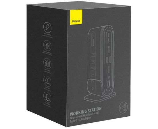 Концентратор Baseus USB3.2 Type-C to 2xHDMI/2xDP/2xUSB-C/3xUSB/RJ45/SD/TRRS 3.5mm/PD 100W + PA 16 in 1 (CAHUB-HG0G), зображення 8 Концентратор Baseus USB3.2 Type-C to 2xHDMI/2xDP/2xUSB-C/3xUSB/RJ45/SD/TRRS 3.5mm/PD 100W + PA 16 in 1 (CAHUB-HG0G), зображення 8