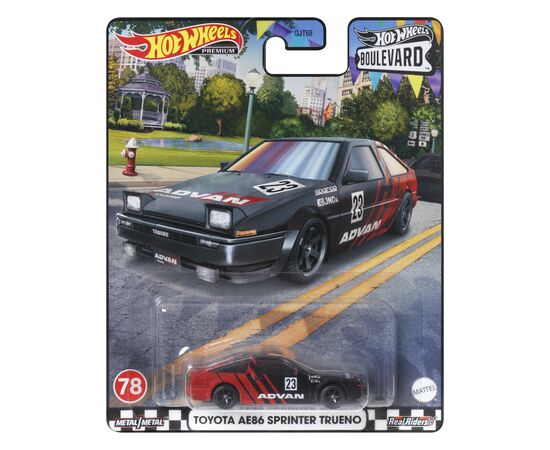 Машина Hot Wheels Коллекционная модель Toyota AE86 Sprinter Trueno серии Премиальные авто (GJT68/HKF28), изображение 5 Машина Hot Wheels Коллекционная модель Toyota AE86 Sprinter Trueno серии Премиальные авто (GJT68/HKF28), изображение 5