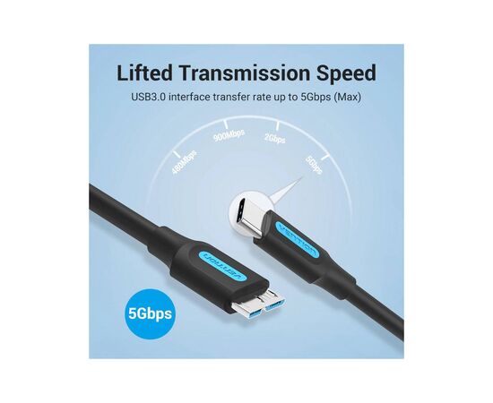 Дата кабель USB-C to Micro BM 0.5m 2A Vention (CQABD), изображение 2 Дата кабель USB-C to Micro BM 0.5m 2A Vention (CQABD), изображение 2