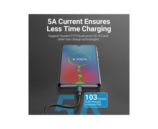 Дата кабель USB-C to USB-C 1.0m 2.0 100W Vention (COTBF), изображение 6 Дата кабель USB-C to USB-C 1.0m 2.0 100W Vention (COTBF), изображение 6