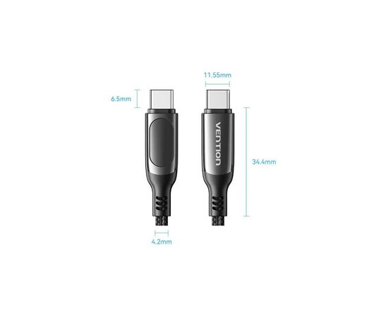 Дата кабель USB-C to USB-C1.2m 3.1 100W Display Zinc Alloy Vention (TAYBAV), изображение 2 Дата кабель USB-C to USB-C1.2m 3.1 100W Display Zinc Alloy Vention (TAYBAV), изображение 2