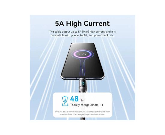 Дата кабель USB-C to USB-C1.2m 3.1 100W Display Zinc Alloy Vention (TAYBAV), изображение 7 Дата кабель USB-C to USB-C1.2m 3.1 100W Display Zinc Alloy Vention (TAYBAV), изображение 7