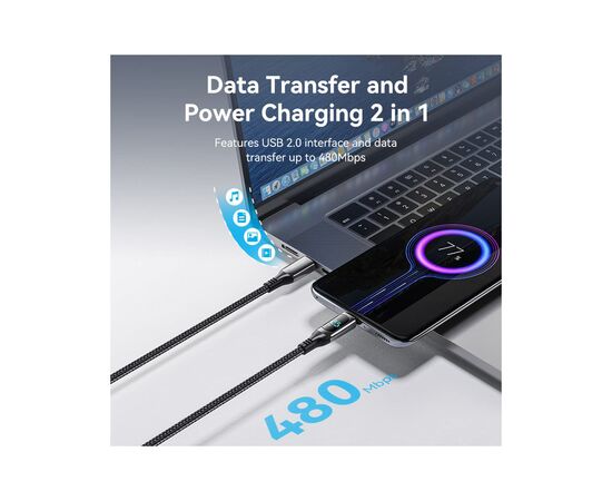 Дата кабель USB-C to USB-C1.2m 3.1 100W Display Zinc Alloy Vention (TAYBAV), изображение 9 Дата кабель USB-C to USB-C1.2m 3.1 100W Display Zinc Alloy Vention (TAYBAV), изображение 9