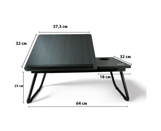 Столик для ноутбука XoKo до 22" Black Wood (XK-NTB-005-BK), изображение 4 Столик для ноутбука XoKo до 22" Black Wood (XK-NTB-005-BK), изображение 4