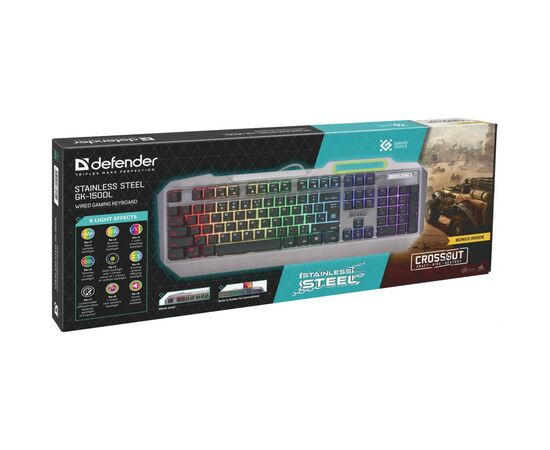 Клавиатура Defender Stainless steel GK-150DL RU RGB (45150), изображение 6 Клавиатура Defender Stainless steel GK-150DL RU RGB (45150), изображение 6