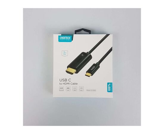Кабель мультимедийный USB-C to HDMI 3.0m USB 3.1 Thunderbolt 3 Choetech (XCH-0030), изображение 3 Кабель мультимедийный USB-C to HDMI 3.0m USB 3.1 Thunderbolt 3 Choetech (XCH-0030), изображение 3