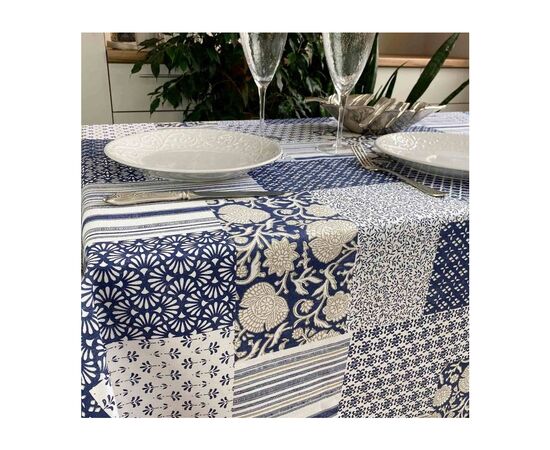 Скатерть Прованс водоотталкивающая Simfoni Пьетра синяя 220х136 см (4823093432543), изображение 2 Скатерть Прованс водоотталкивающая Simfoni Пьетра синяя 220х136 см (4823093432543), изображение 2