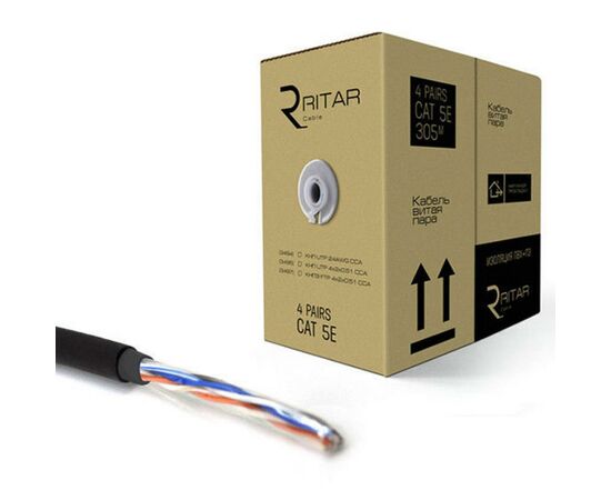 Кабель сетевой Ritar UTP 305м КНП (4*2*0,51)[СCA] ПВХ+ПЭ, наружный (03495)