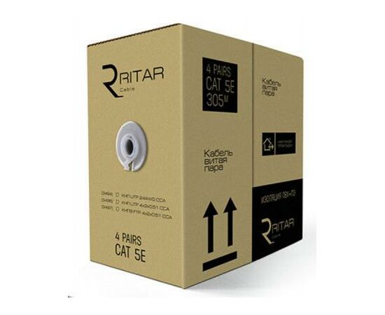 Кабель мережевий Ritar UTP 305м КНП (4*2*0,50)[СCA] ПВХ+ПЭ, наружный (03494), зображення 2