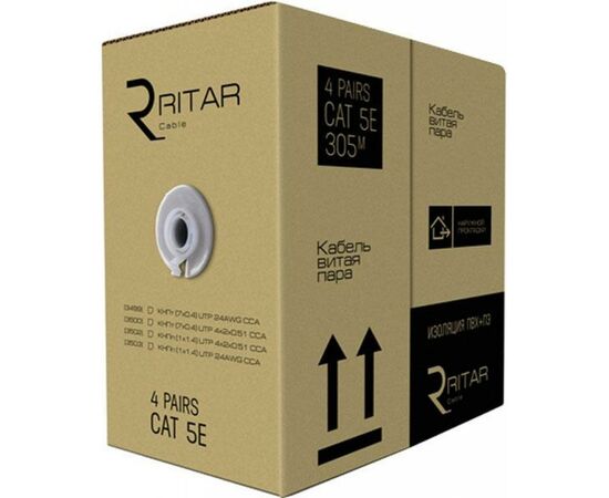 Кабель мережевий Ritar UTP 305м КНПп (4*2*0,51) [СCA] внешний, проволока (03502)