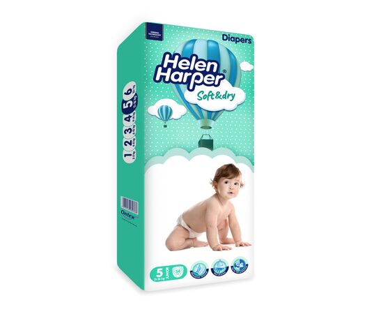 Подгузники Helen Harper Soft&Dry New Junior Размер 5 (11-16 кг) 54 шт (2316779), изображение 6 Подгузники Helen Harper Soft&Dry New Junior Размер 5 (11-16 кг) 54 шт (2316779), изображение 6
