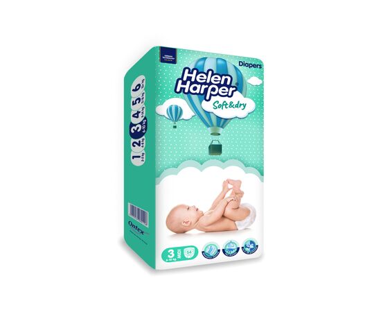 Подгузники Helen Harper Soft&Dry New Midi Размер 3 (6-10 кг) 54 шт (2316772), изображение 6 Подгузники Helen Harper Soft&Dry New Midi Размер 3 (6-10 кг) 54 шт (2316772), изображение 6
